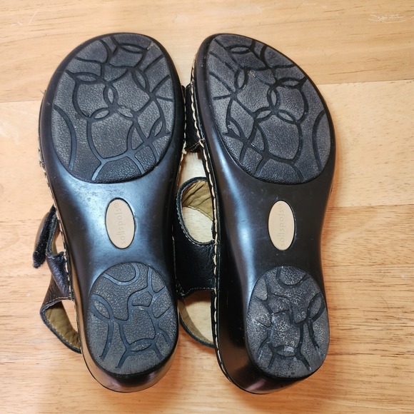 SOFTSPOTS Women's •Pamela• Wedge Sandal 8M Pillow Top Tech Black Upper Leather - Picture 6 of 7